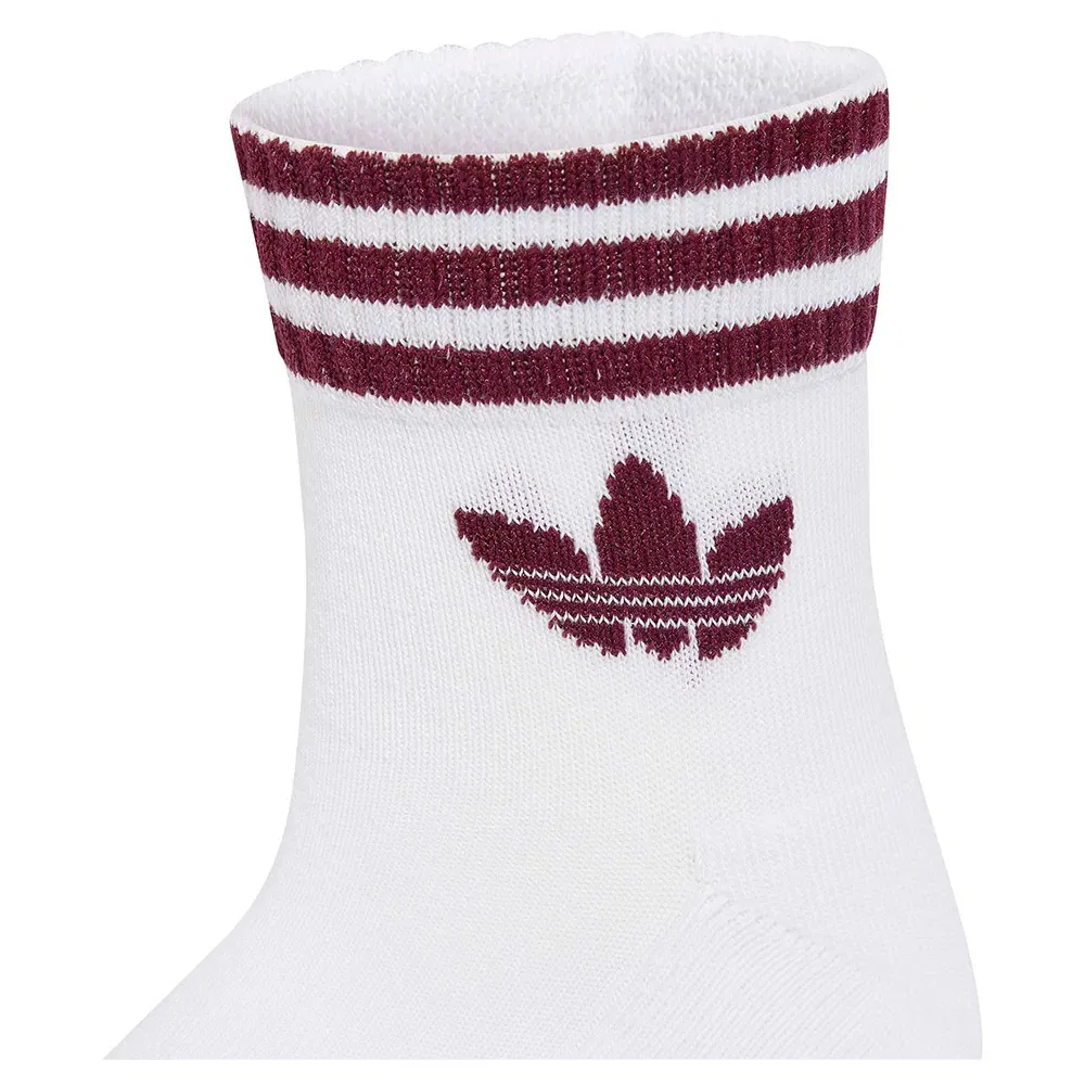 Женские носки с длиной до щиколотки с 3 полосками Adidas Originals, White — фото 3