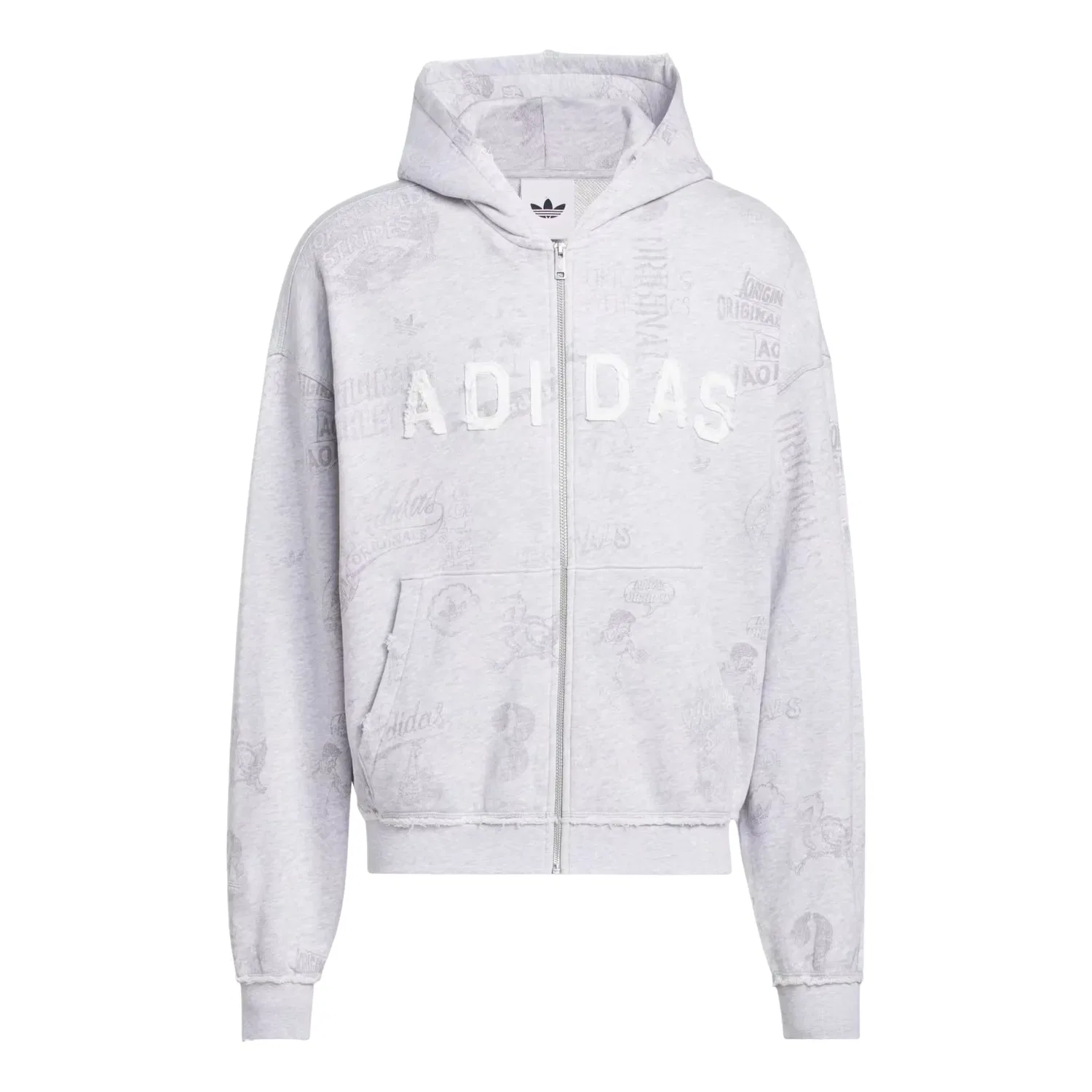 Мужская худи с полной застежкой-молнией AOA Full Zip Hoodie Adidas, серый