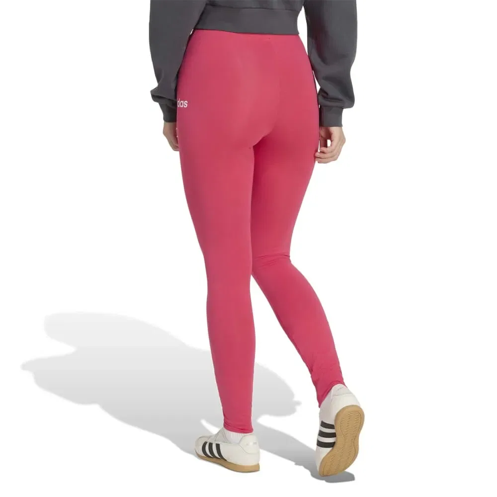 Леггинсы хлопковые Adidas Essentials Linear, розовый — фото 2