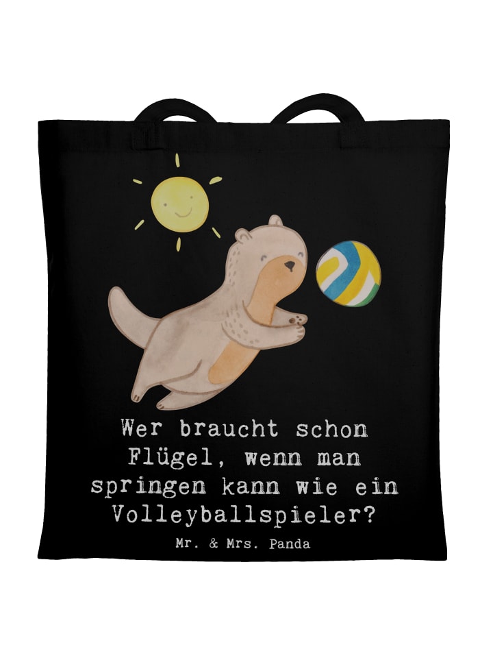 

Mr. & Mrs. Panda Сумка для покупок для волейбольного мяча с надписью, черная