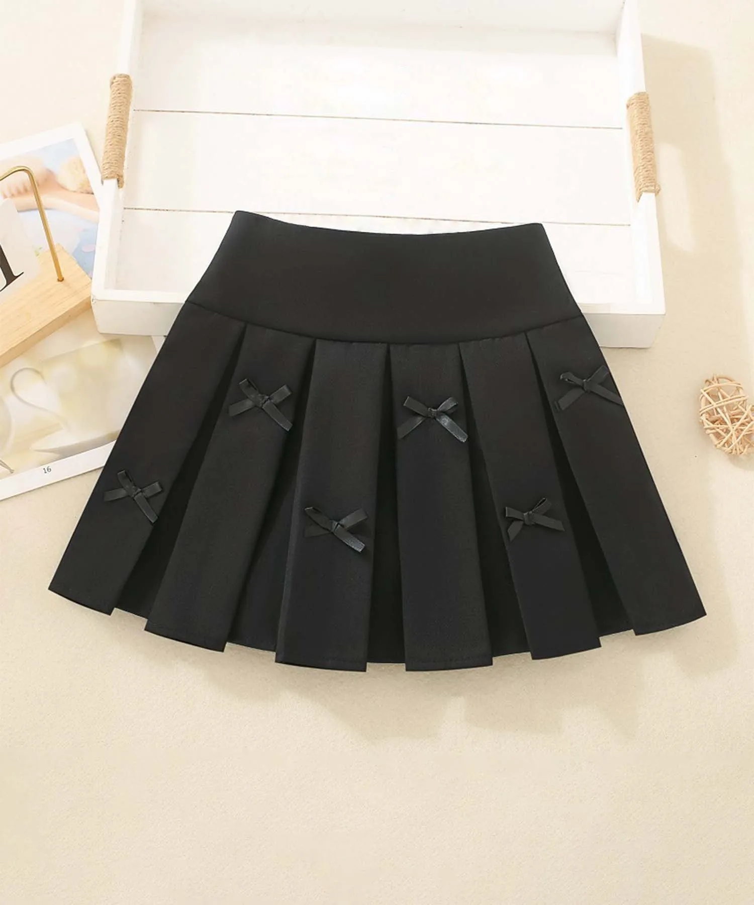 Юбка в складку из лент Aimoha Kids, black
