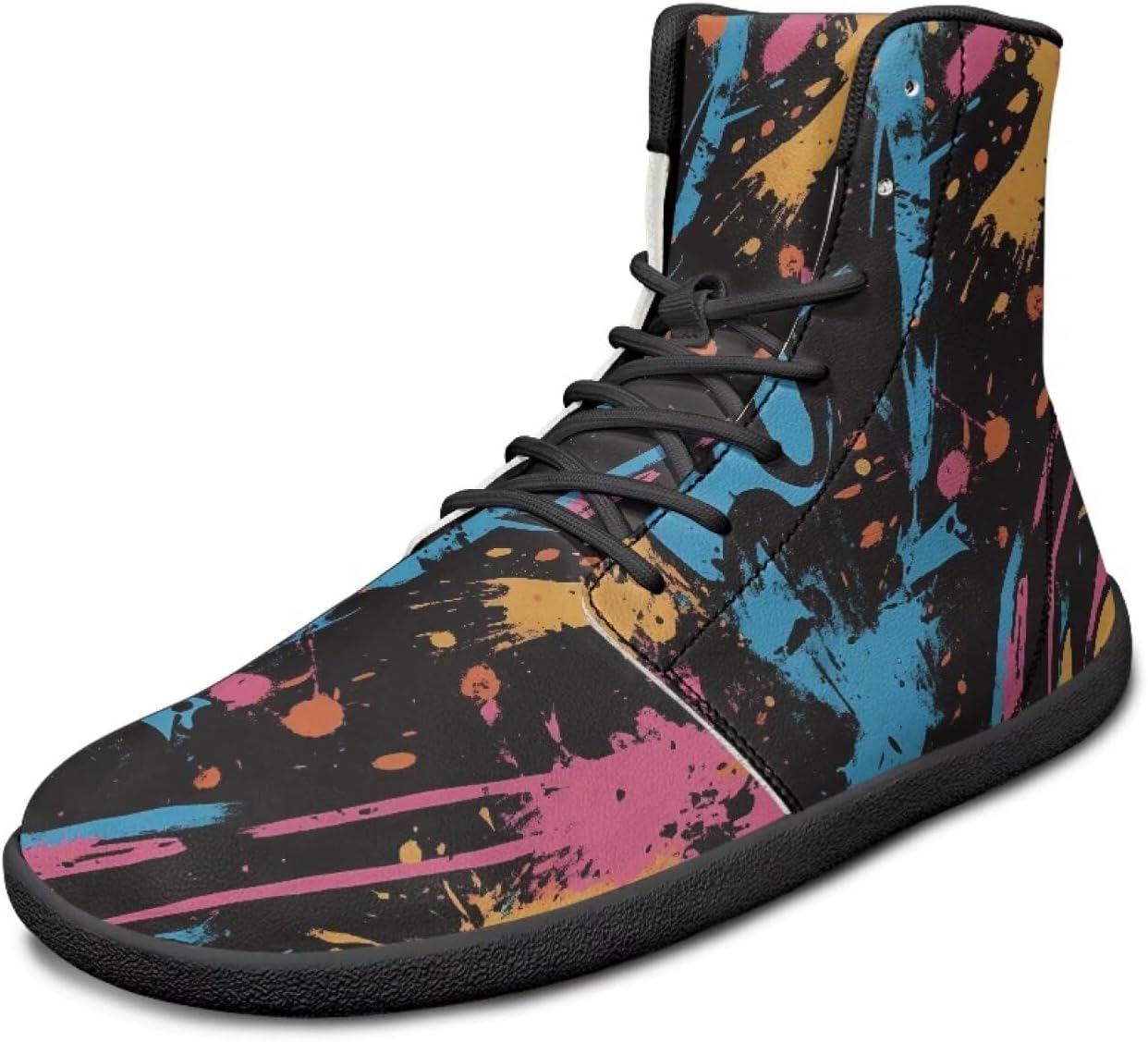 

Мужские широкие кроссовки Binienty для ходьбы, высокие минималистичные кеды с противоскользящим покрытием и нулевым перепадом высоты подошвы, спортивные кроссовки, размеры US 6-14, Art Ink Splashed