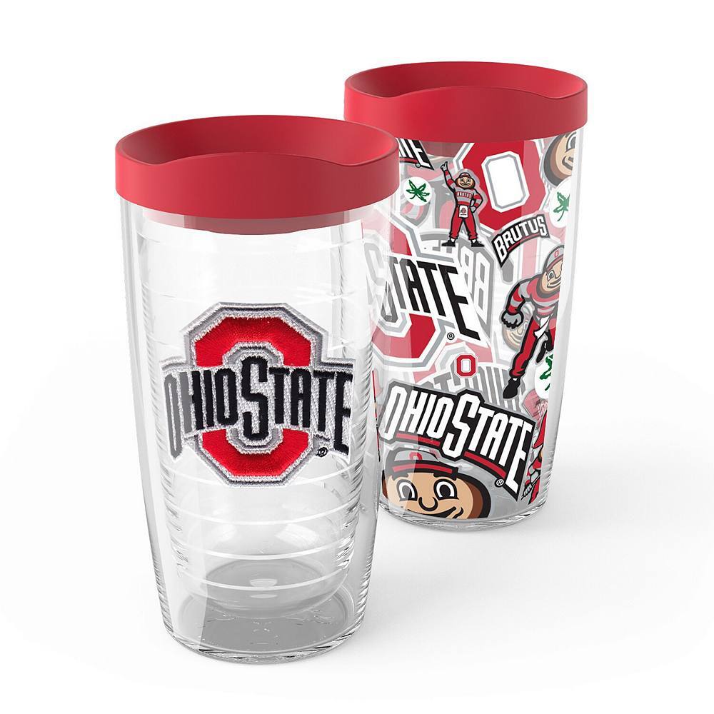 

Tervis Ohio State Buckeyes, 2 упаковки, 16 унций. Набор стаканов для соревнований и эмблем, цвет Osu Multi