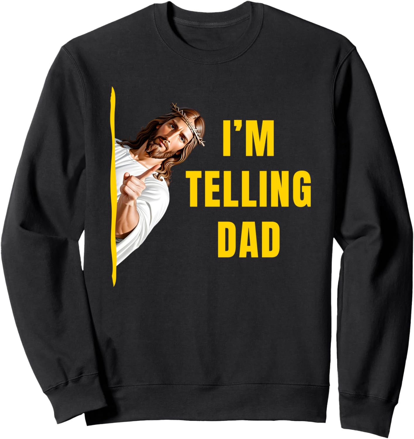 

Я скажу папе: смешной мем про Иисуса Христа, христианские цитаты, толстовка Funny Christian Store, черный