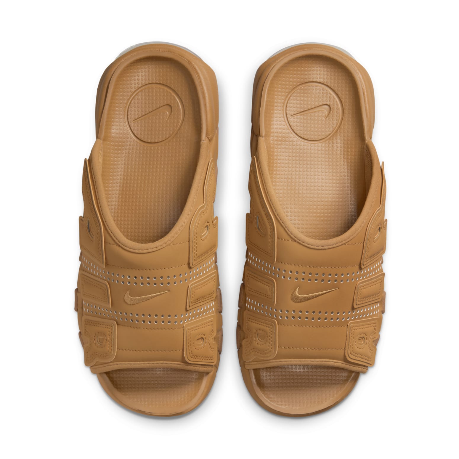 Слипоны Nike Air More Uptempo Slide 'Flax' FZ3116-200, желто-коричневый — фото 4