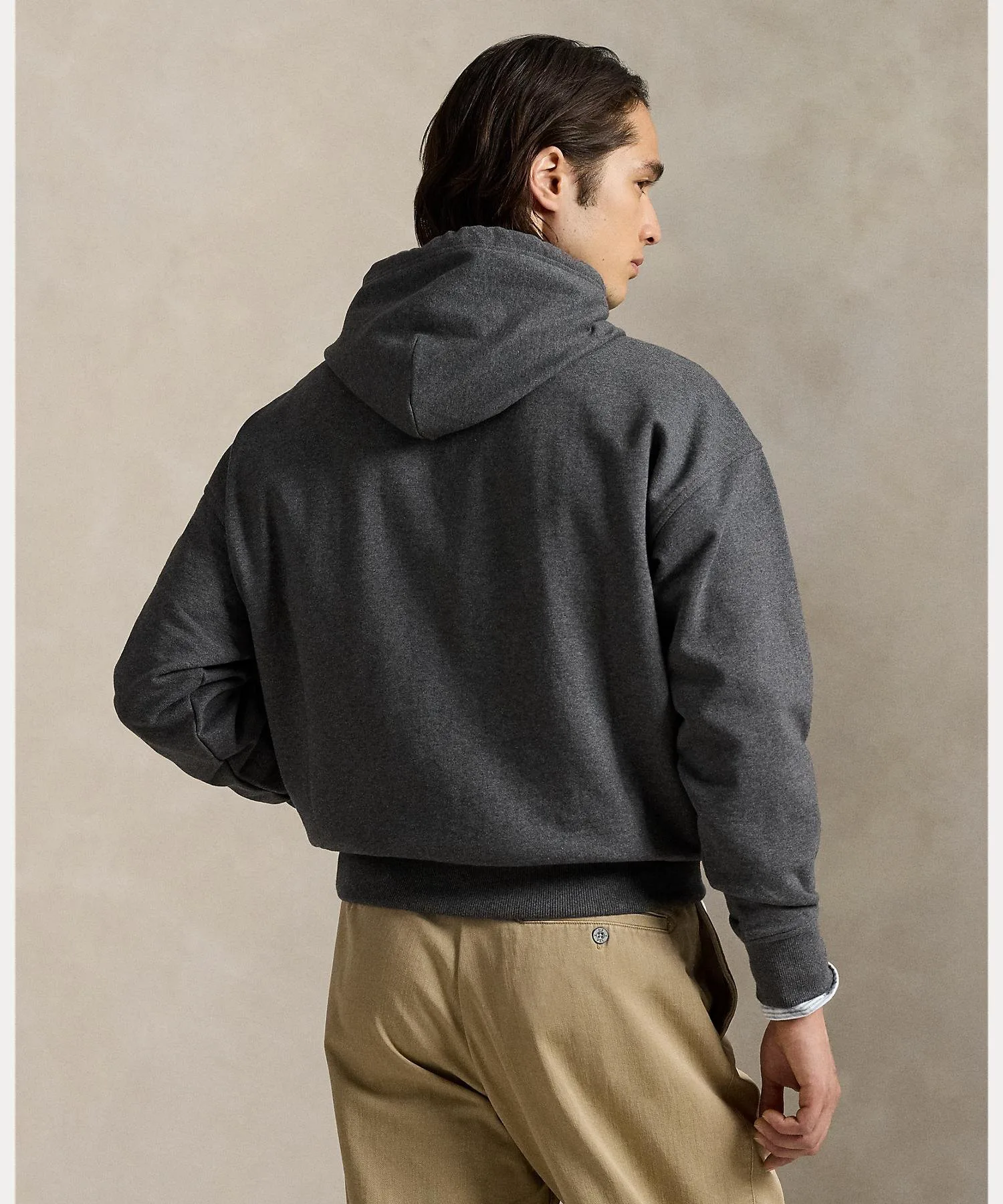Толстовка с капюшоном и логотипом свободного кроя из флиса Polo Ralph Lauren, цвет 020 Gray — фото 4