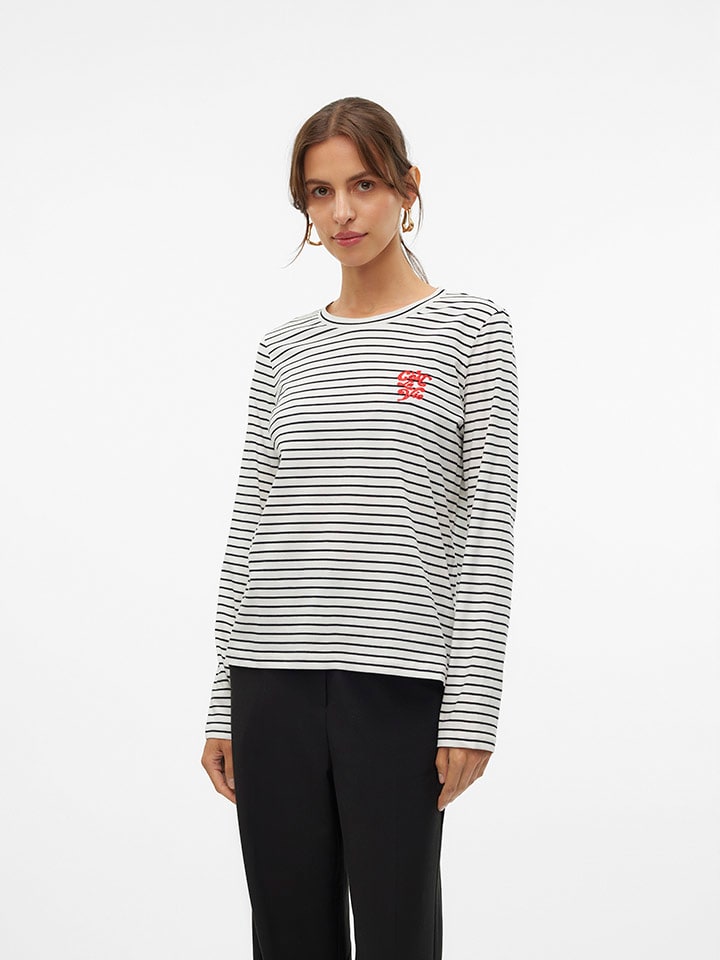 

Лонгслив Vero Moda, белый/черный