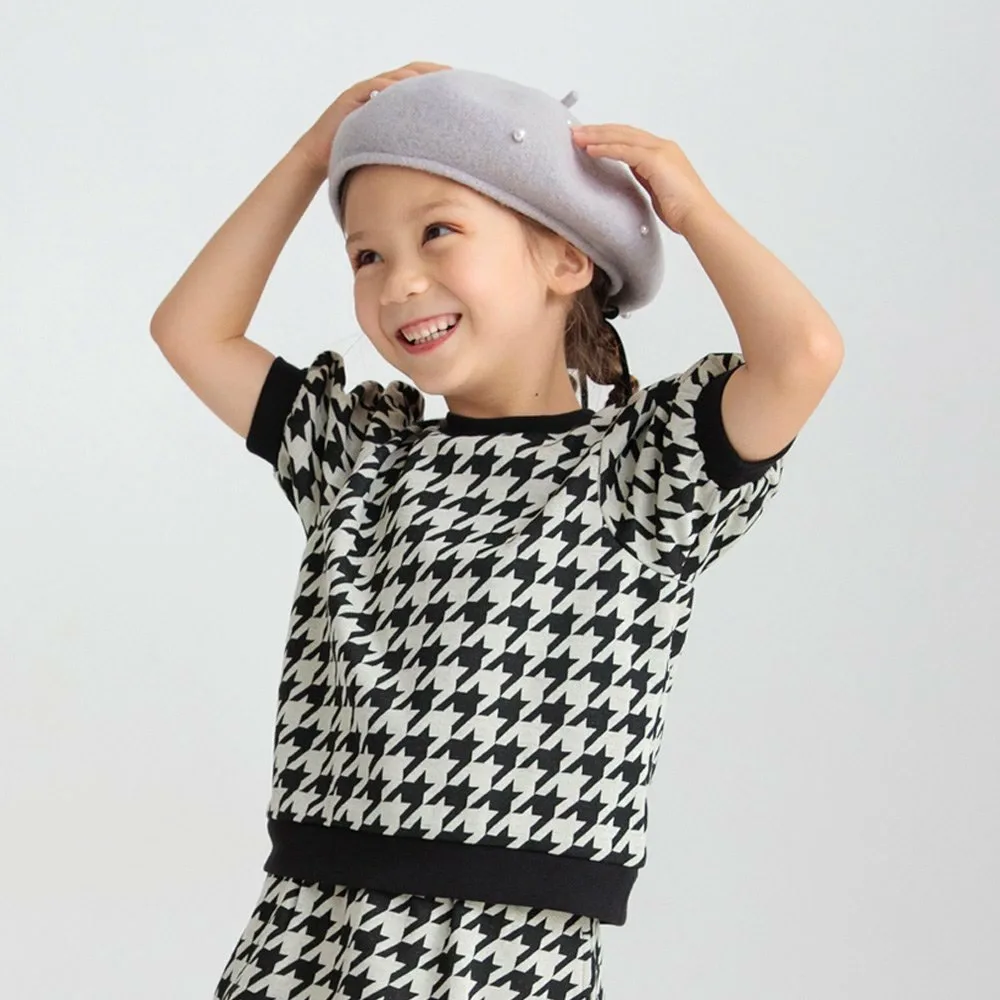 Топ с жаккардовым узором «гусиная лапка» Branshes, black