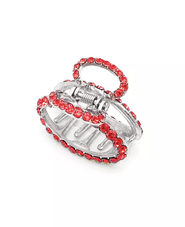 

Овальная заколка-краб с драгоценными камнями Soho Style, red