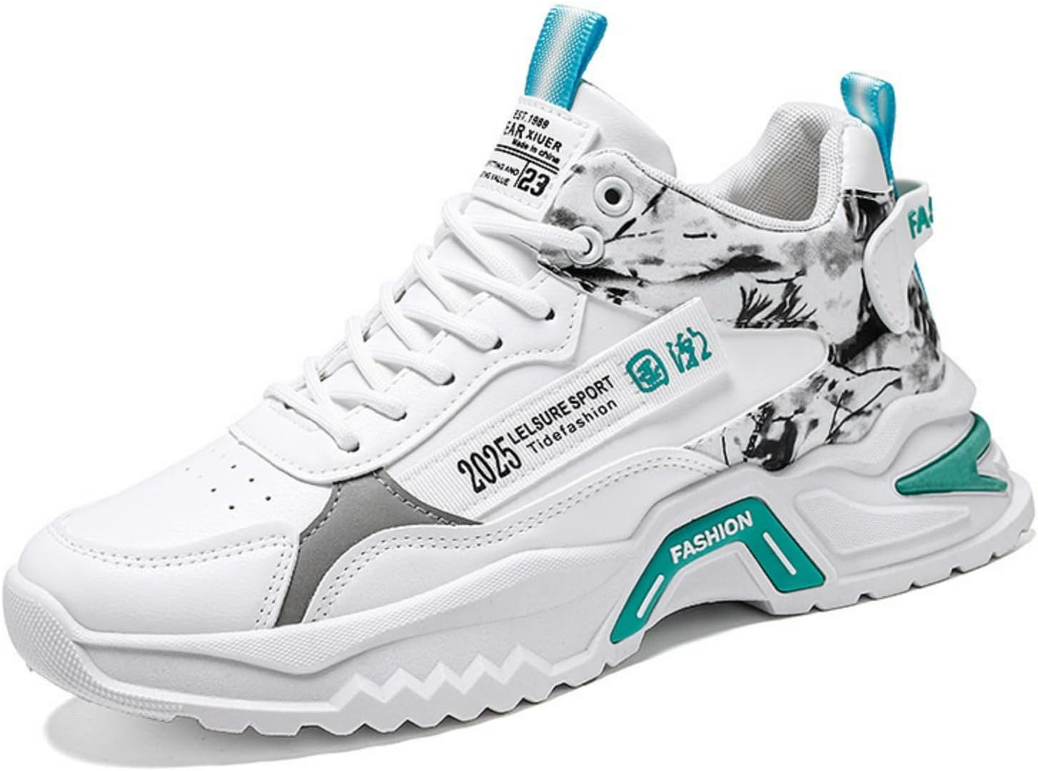 

Женские и мужские кроссовки в стиле Y2K с массивной подошвой, ретро-стиль, повседневная модная обувь для улицы, комфортные кроссовки для бега и ходьбы Macefil, белый/синий