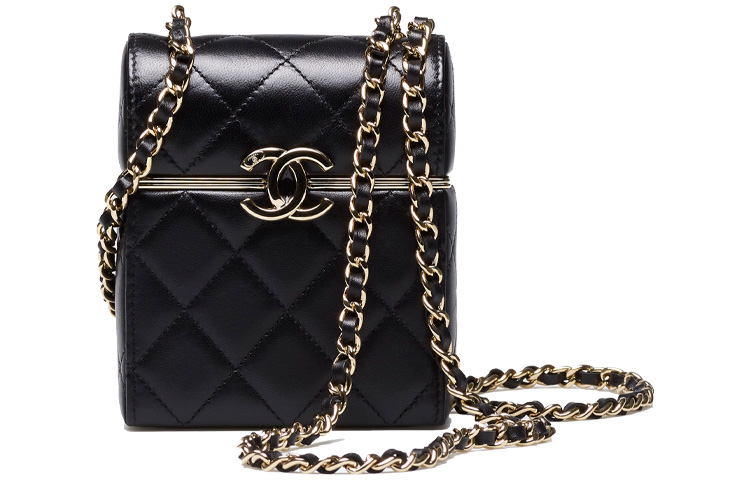 

CHANEL Сумка-косичка из овчины, сумка через плечо, Trumpets, женская, черная