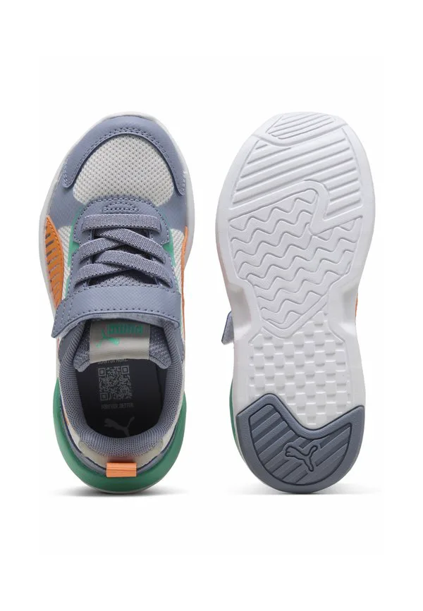 Кроссовки xray 3 Puma, Feather Gray Melon Glow Gray Sky Vibrant Green — фото 3