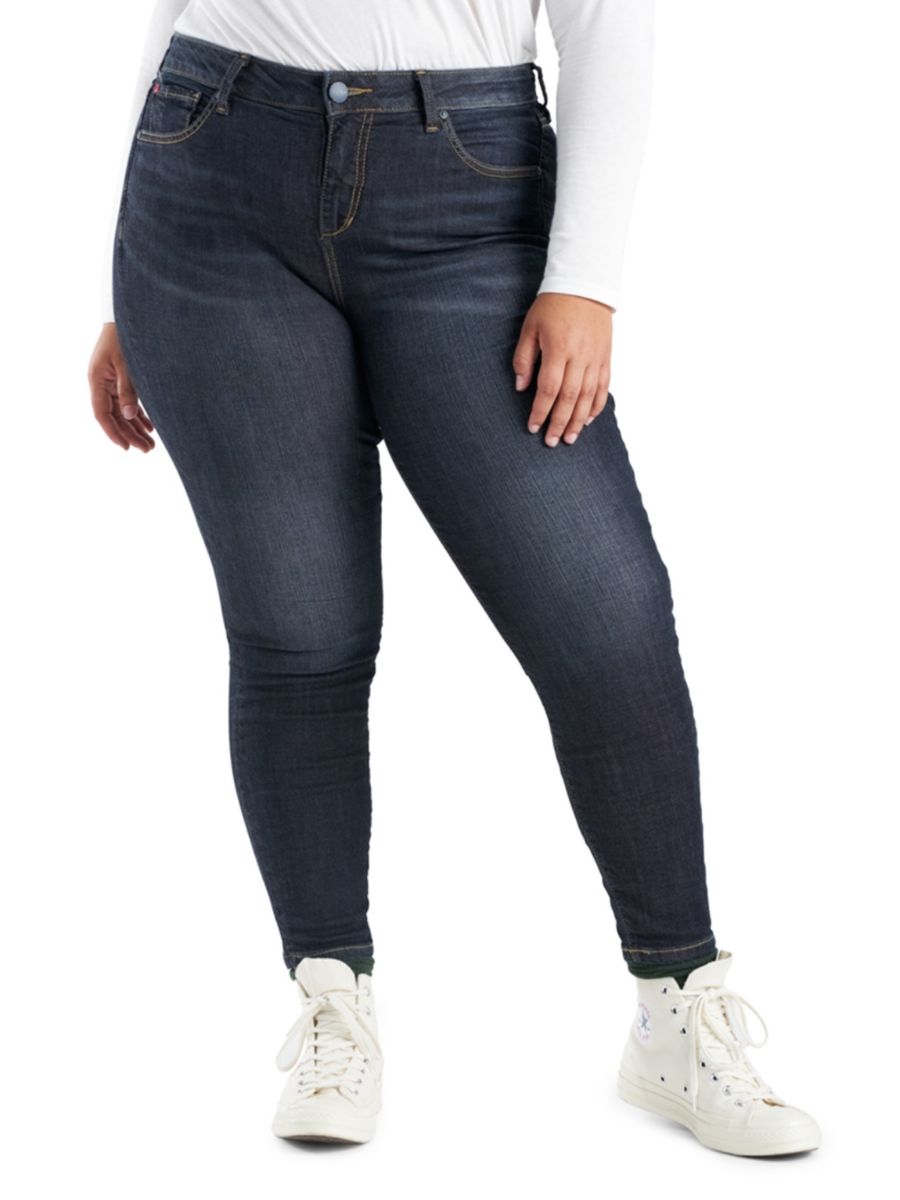 

Джинсы Plus с высокой талией и щиколоткой Slink Jeans Plus, синий