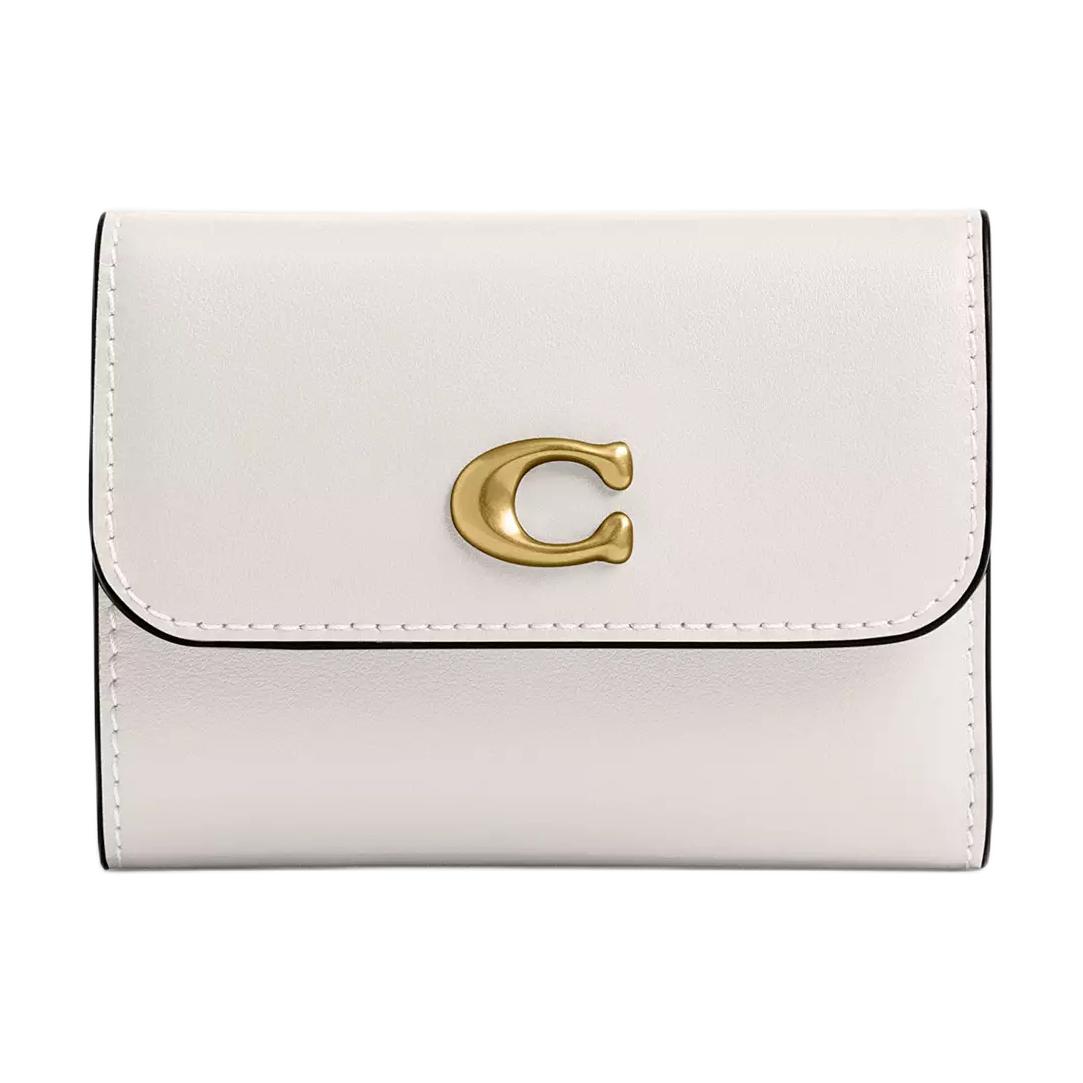 

COACH Миниатюрный женский кошелек из телячьей кожи белый, White