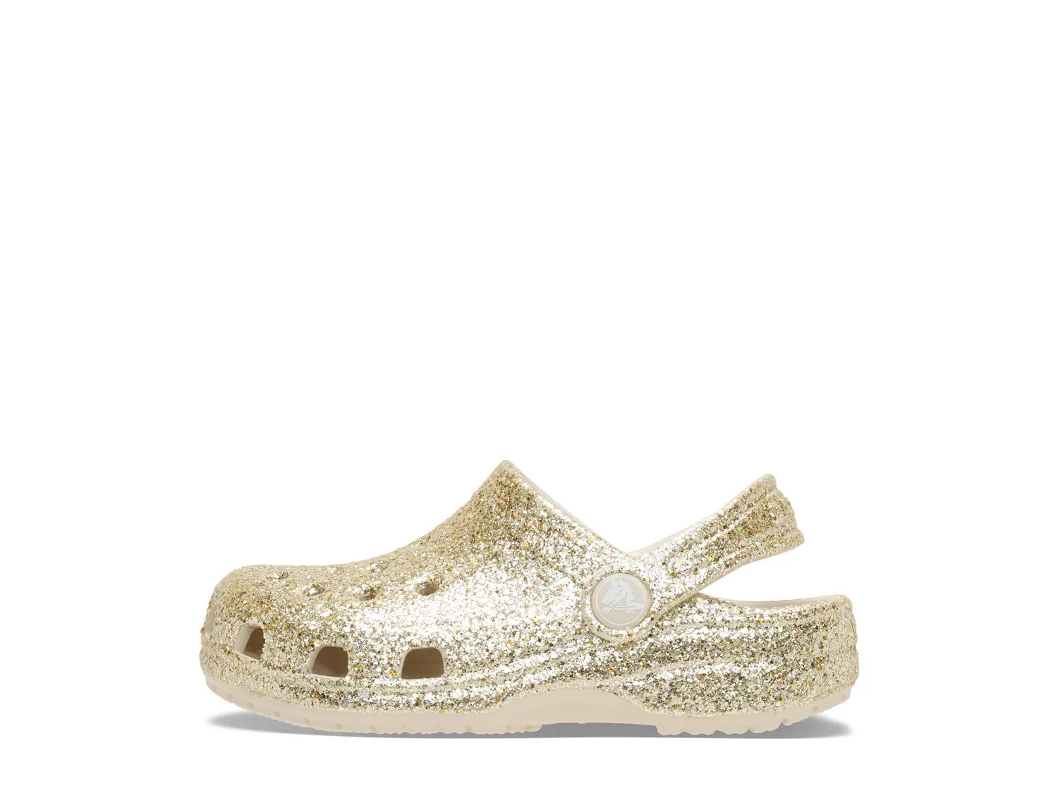 Сабо Crocs Classic Chunky Glitter Clog - Kids', золотой металлик — фото 2