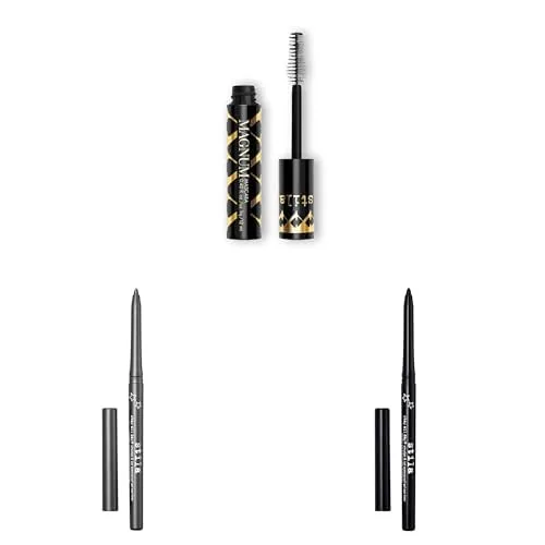 Набор stila Magnum XXX Lash Mascara Black (1) + Stay All Day Smudge & Set Waterproof Gel Eye Liner, карандаш для глаз Smooth Glide или тени Silver Lining (1) и Stingray Black (1), black