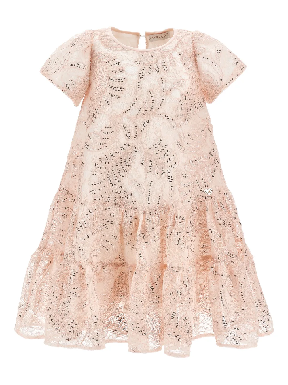 

Платье с пайетками и оборками Monnalisa, розовый