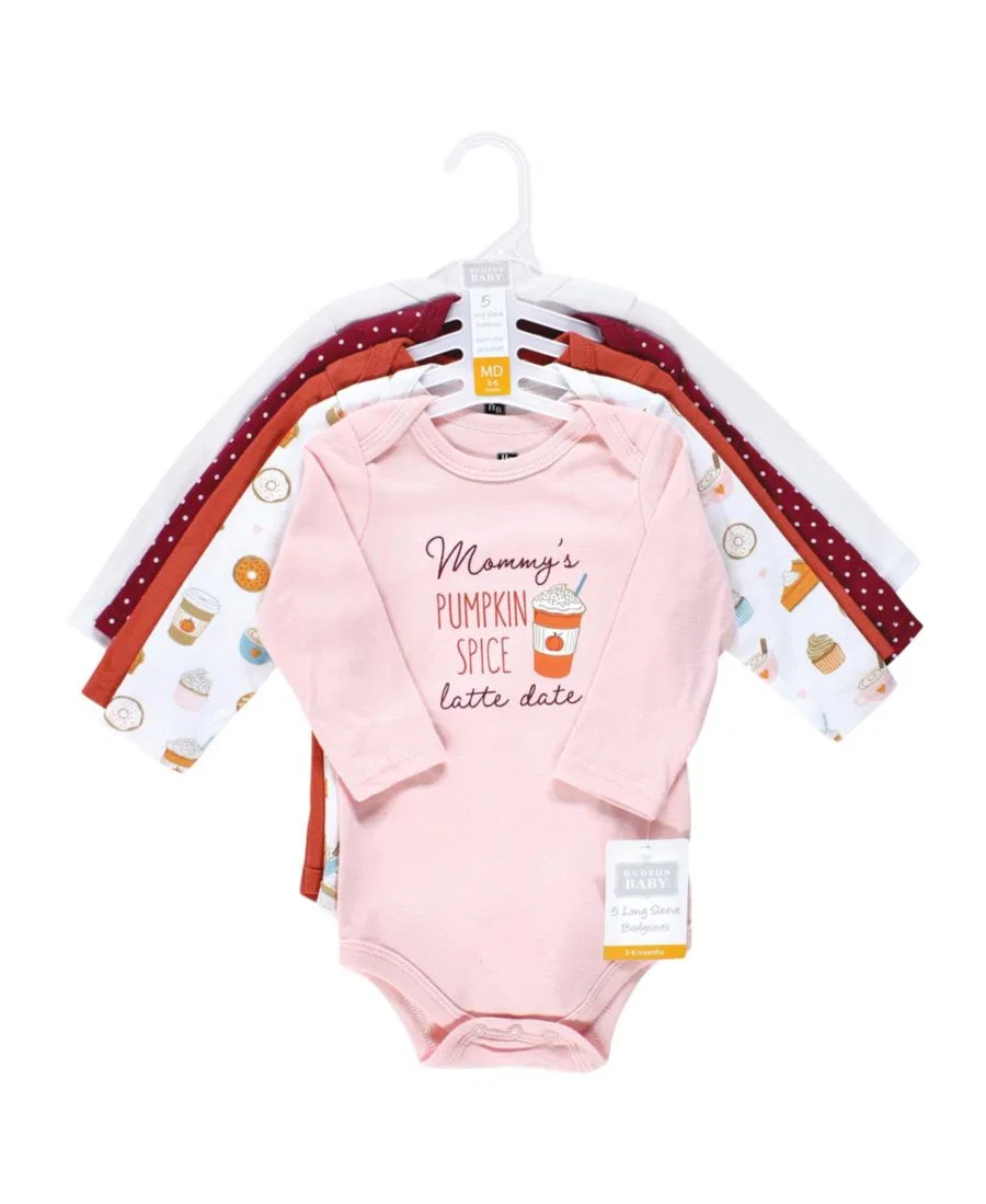 Комплект из 5 хлопковых боди с длинными рукавами для девочек Hudson Baby — фото 2