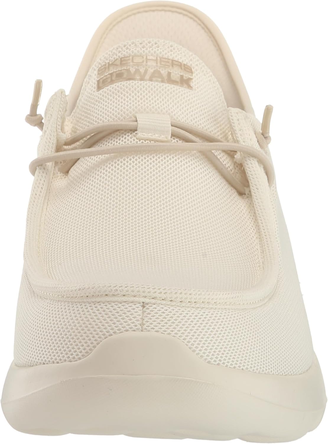 Мужские слипоны Skechers GoWalk Max - спортивные повседневные прогулочные туфли, Амортизирующая стелька с охлаждающей воздухом памятью формы, слоновая кость — фото 2