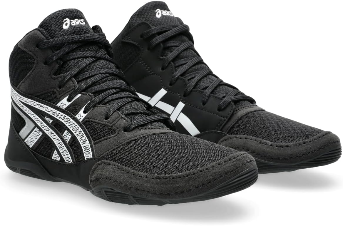 Детские борцовские кроссовки Asics Snapdown 4 для школьников, белый/черный — фото 2