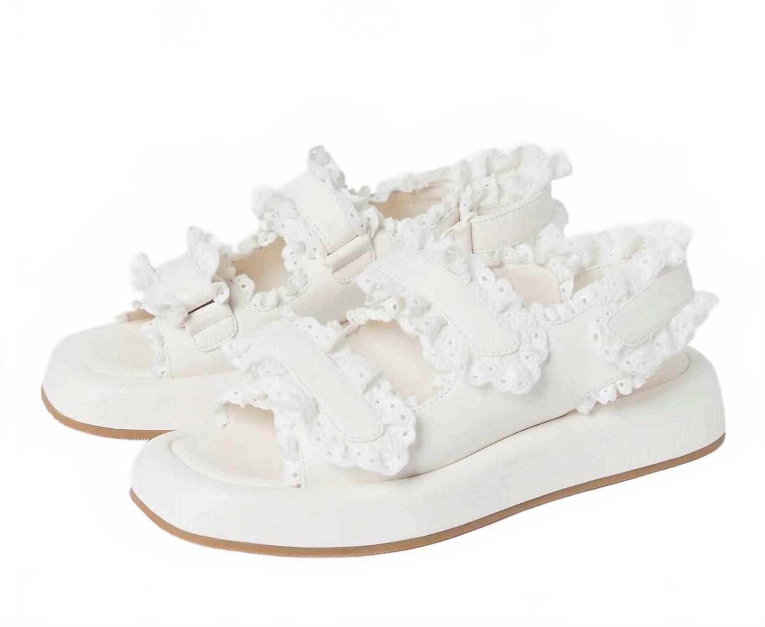 Женские платформенные сандалии Blaise Two Band в белом цвете Loeffler Randall