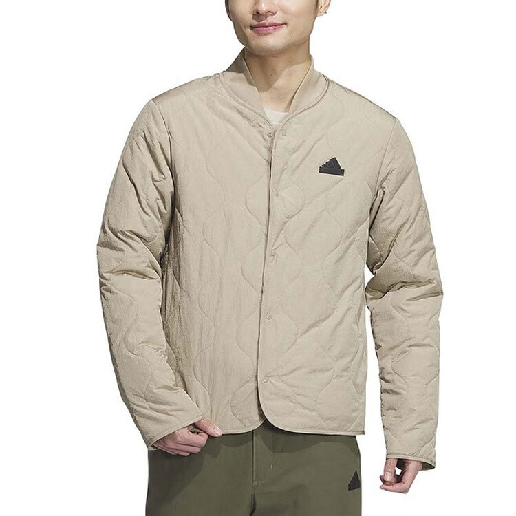 Стеганая куртка Adidas Windproof Sports Casual Cotton, хаки — фото 2
