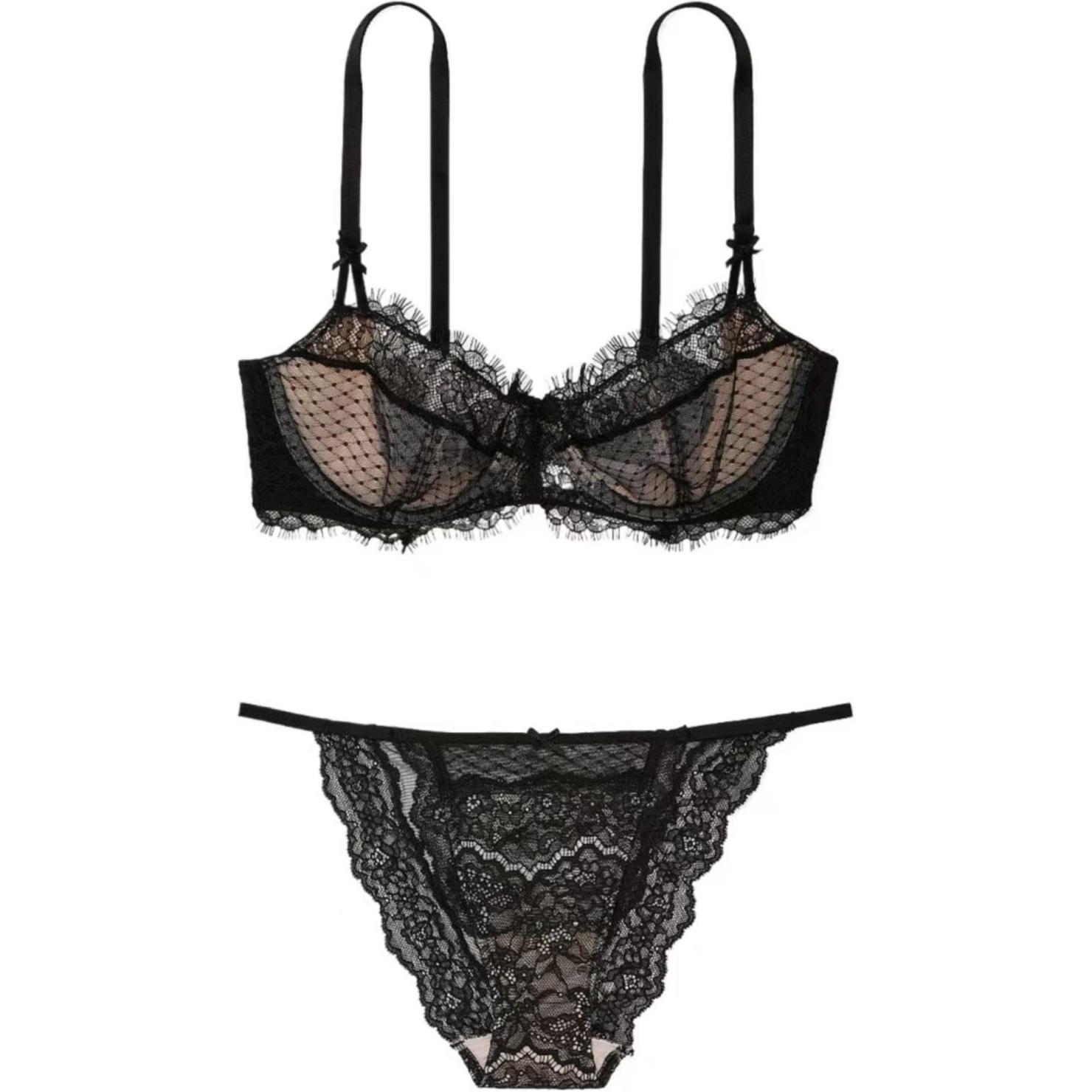 

Комплект нижнего белья женский черный Victoria's Secret, Комплект (Черный)