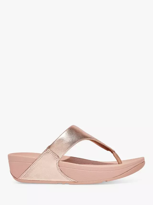 

Шлепанцы FitFlop Lulu leather, цвет rose/gold
