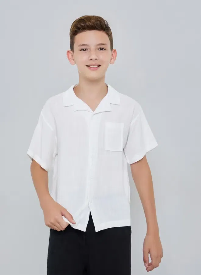 Рубашка с коротким рукавом для мальчика Cuban Kids Styli, белый