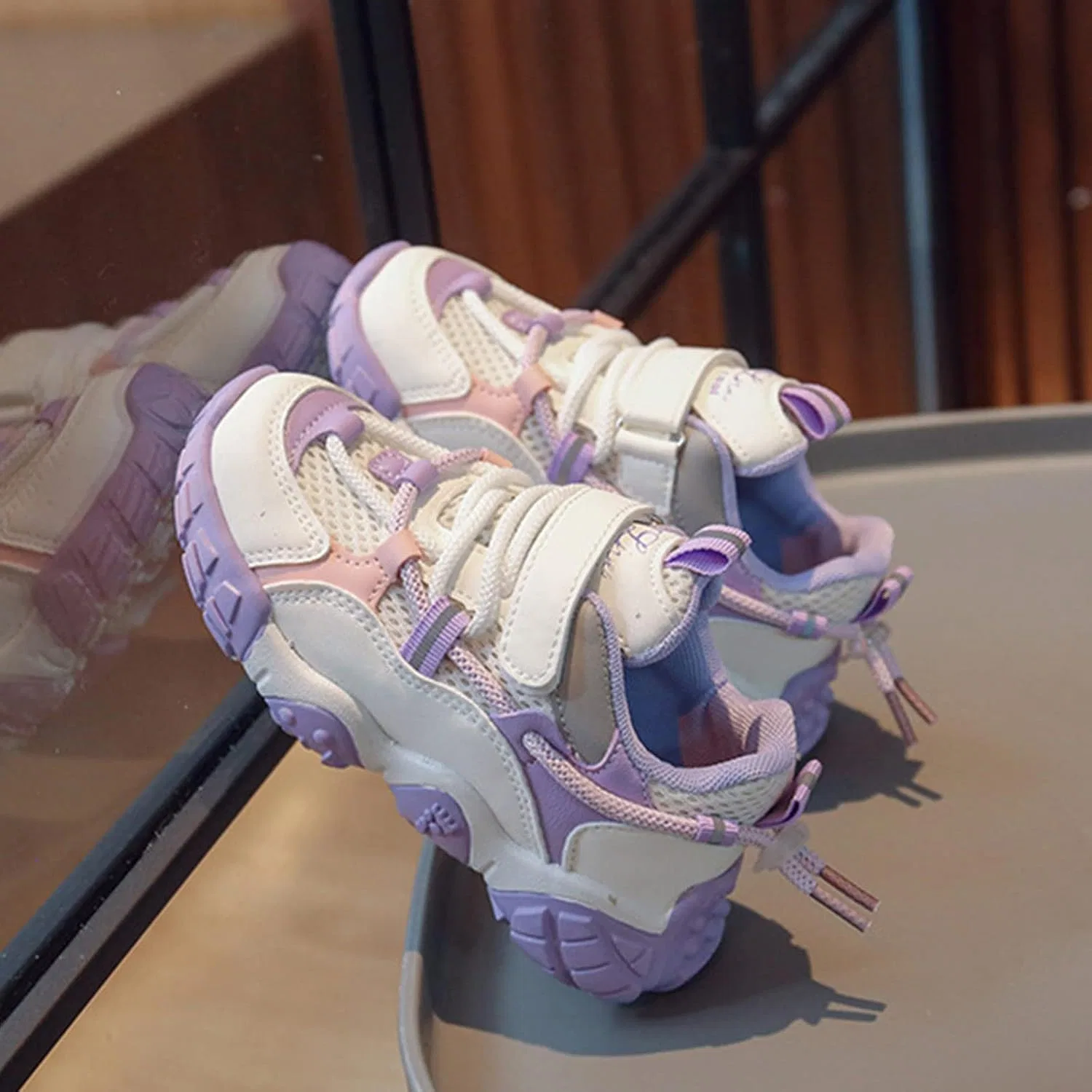 Детские кроссовки для бега и ходьбы с дышащим верхом, Purple — фото 2