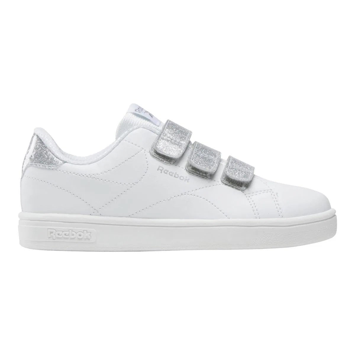 Детские кроссовки для девочек Reebok Court Clean Hook & Loop Straps, White White Silver