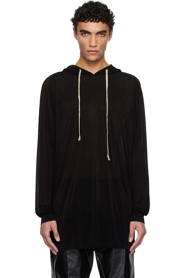 

Худи из купро-джерси Hollywood stretch Rick Owens, черный