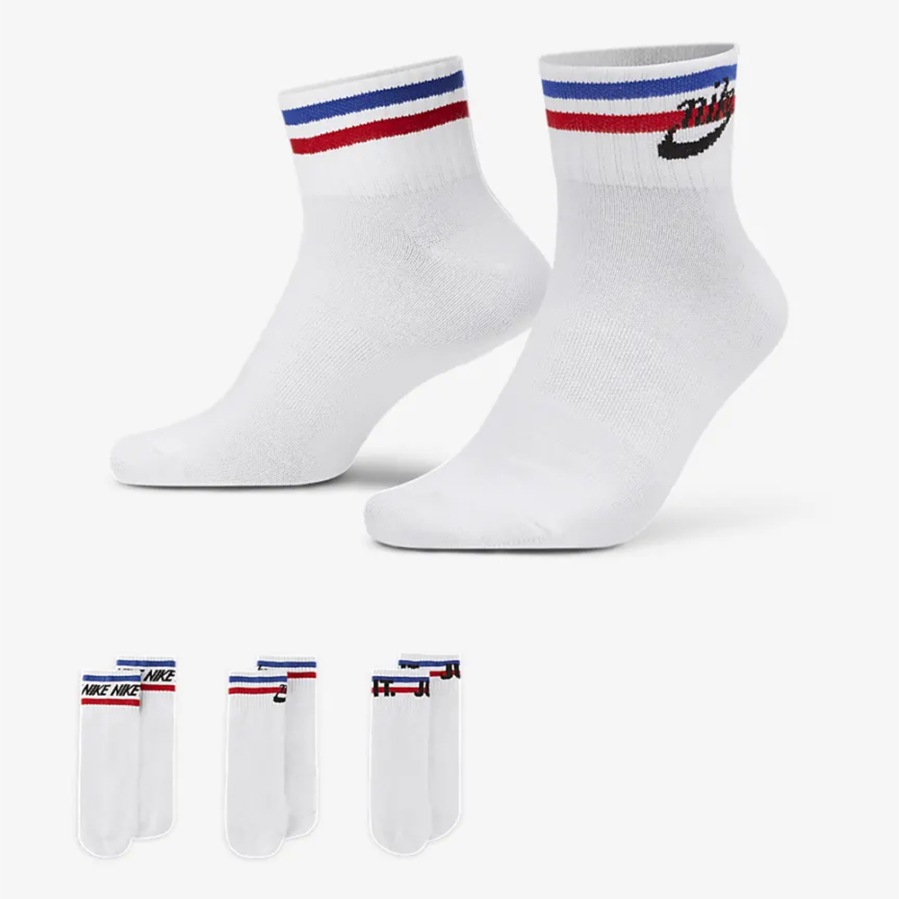 

Носки Nike Everyday Essential Ankle, 3 пары, белый/синий/красный