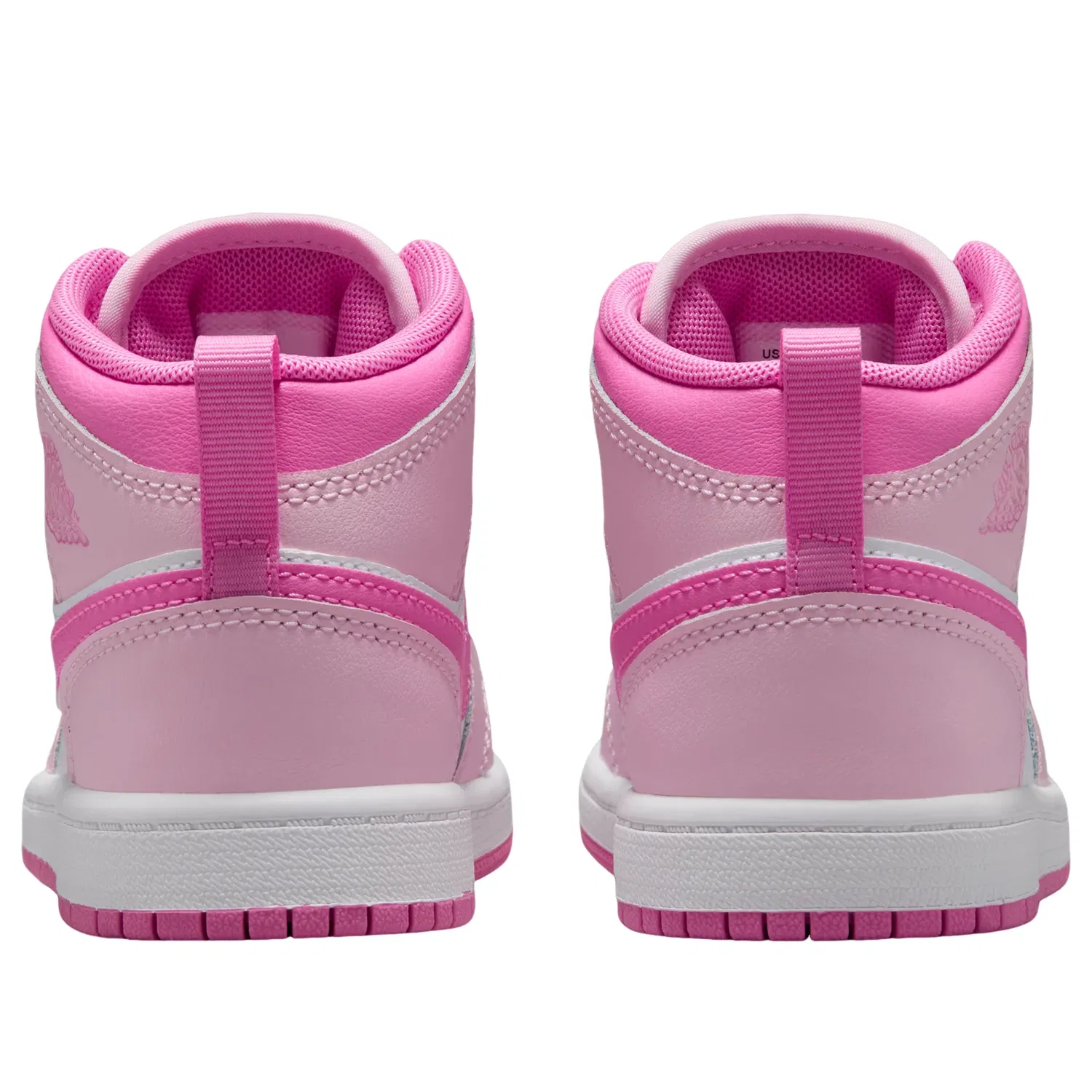 Детские кроссовки с кожаным верхом Air Jordan 1 Mid 'Pink Foam China Rose' Jordan, Pink Foam/China Rose/White/Pink Foam — фото 3