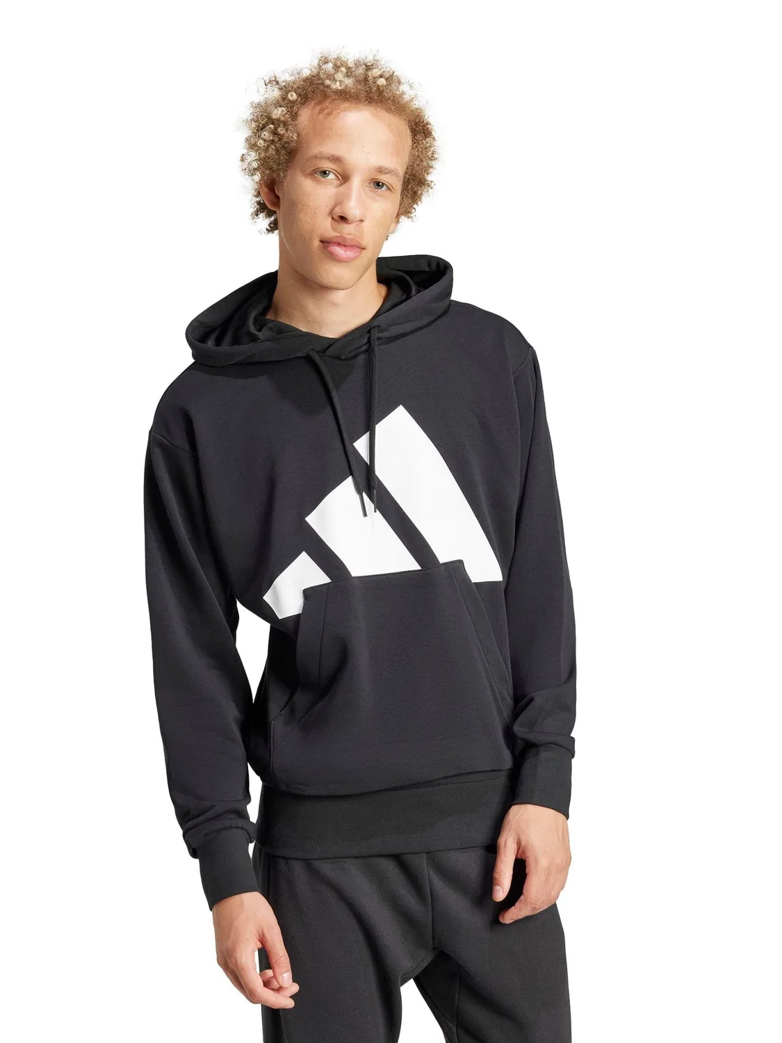 Худи из французского трикотажа, Essentials Big Logo adidas, черный