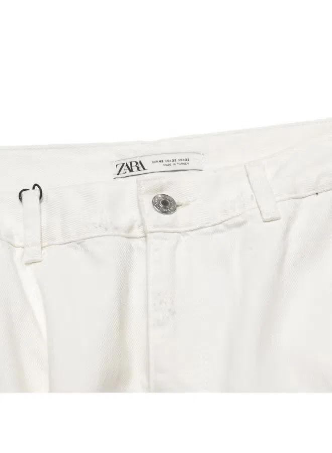 Брюки классические Zara, белый — фото 4