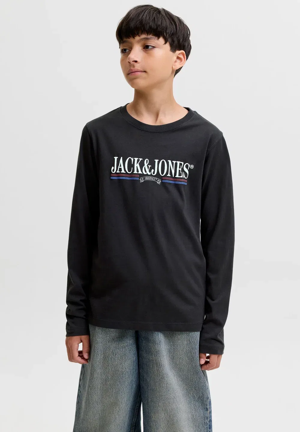 Футболка с длинными рукавами Jorfrederiksberg graphic box tee ls jnr - топ с длинными рукавами Jack & Jones Junior, Black Detail Jj — фото 2