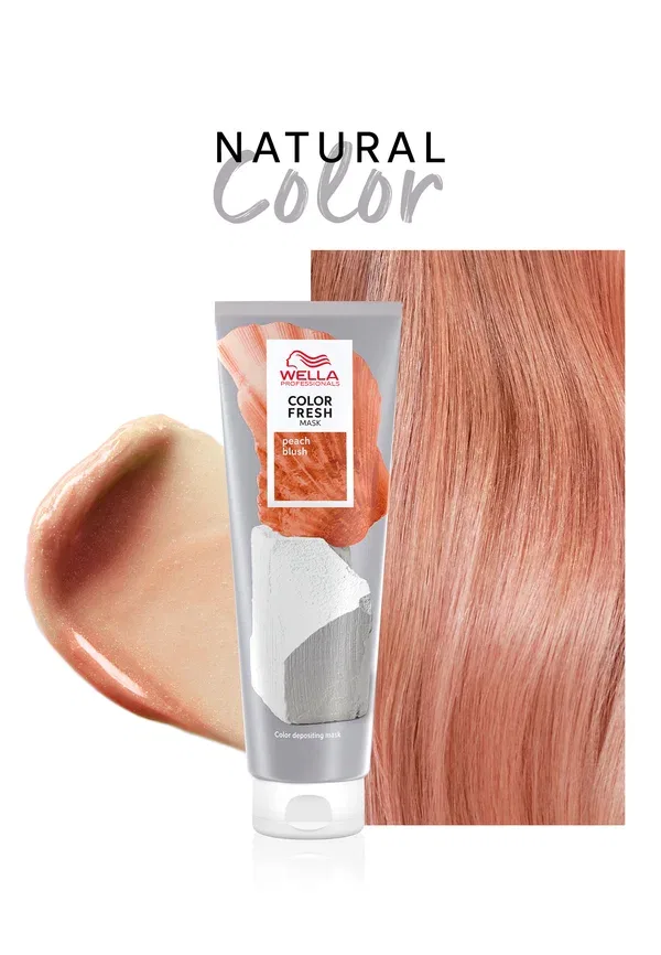 Маска для волос 2-в-1 Professionals color fresh mask Wella, Peach Blush, 150 мл, персиковый — фото 4