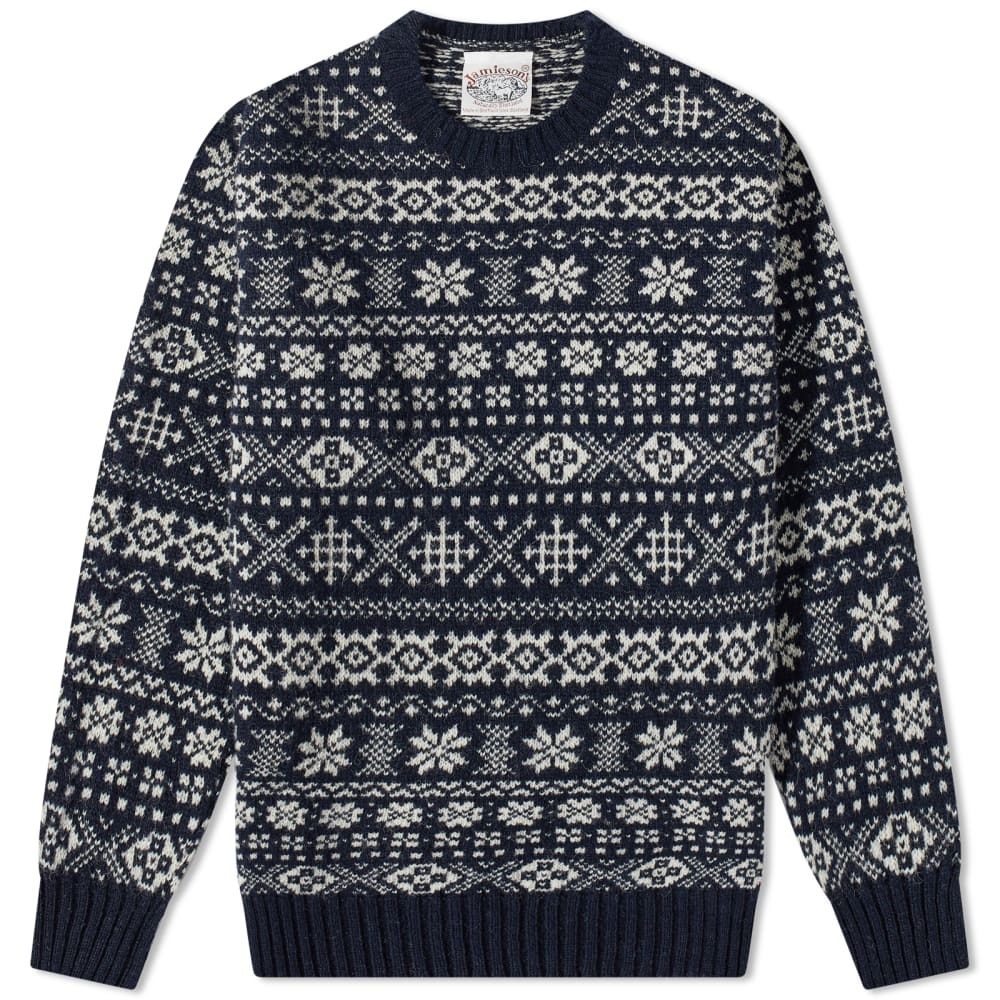 

Джемпер Jamieson's of Shetland Snowflake Fair Isle Crew Knit, Серый, Джемпер Jamieson's of Shetland Snowflake Fair Isle Crew Knit