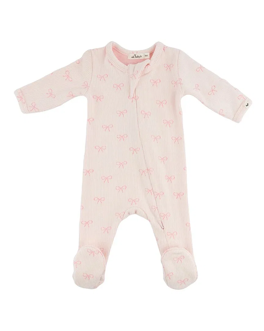 Детский боди-комбинезон на молнии с принтом бантов Mini Bows oh baby!, розовый