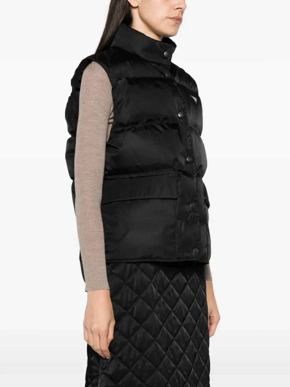 Утепленный жилет из Re-Nylon Prada, черный — фото 3