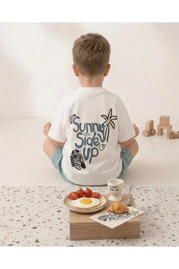 Детская футболка оверсайз с принтом Sunny Side Up Elibaby, Suny Side Up — фото 3