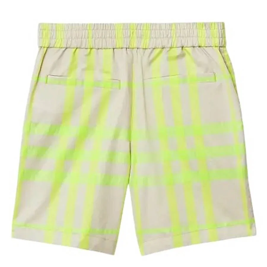 Шорты с принтом в клетку Kids Roman Check Cotton Burberry, Vivid Lime Ip Chk — фото 2
