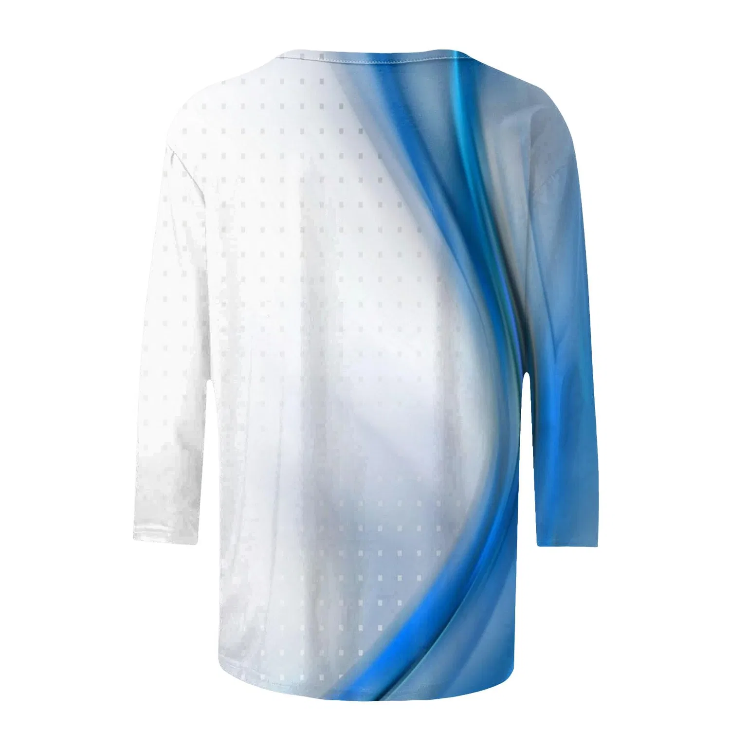 Женская футболка с V-образным вырезом Colorful Gradient Geometric Print, бренд, Blue-3 — фото 4