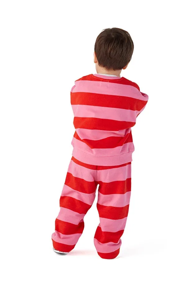 Детские спортивные штаны для девочек в полоску Zoi Zebra, Red-Pink — фото 4