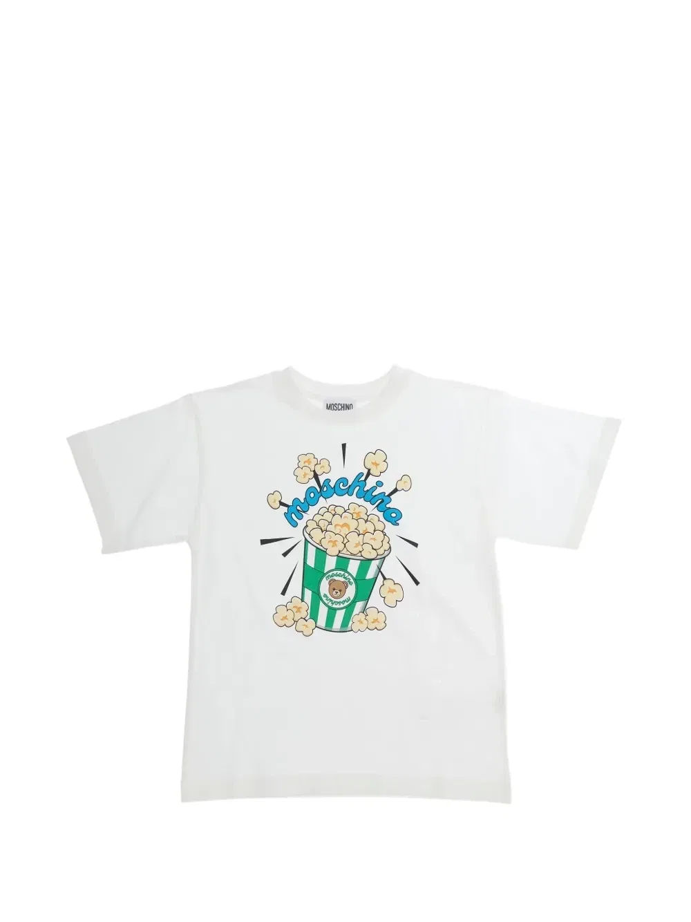 Футболка с принтом "попкорн" Moschino Kids, белый