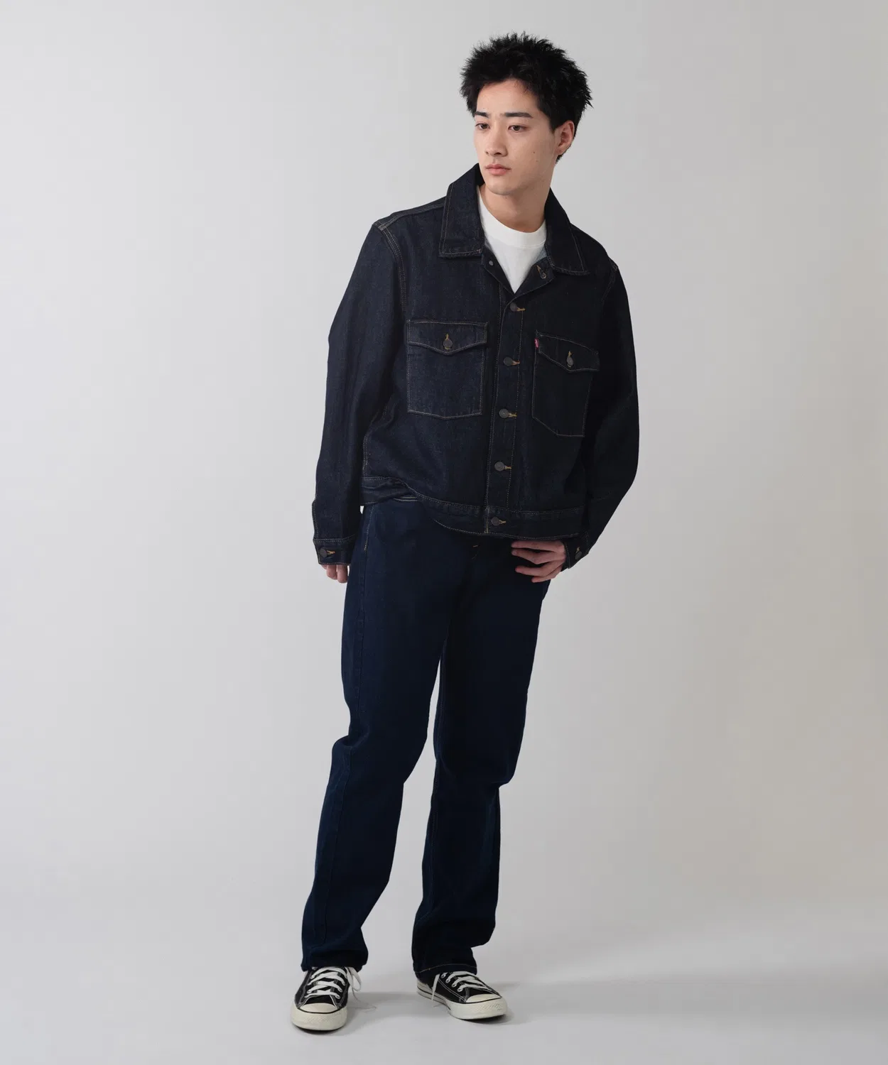 Мужская джинсовая куртка с длинным рукавомLevi's, Dark Indigo Blue — фото 4
