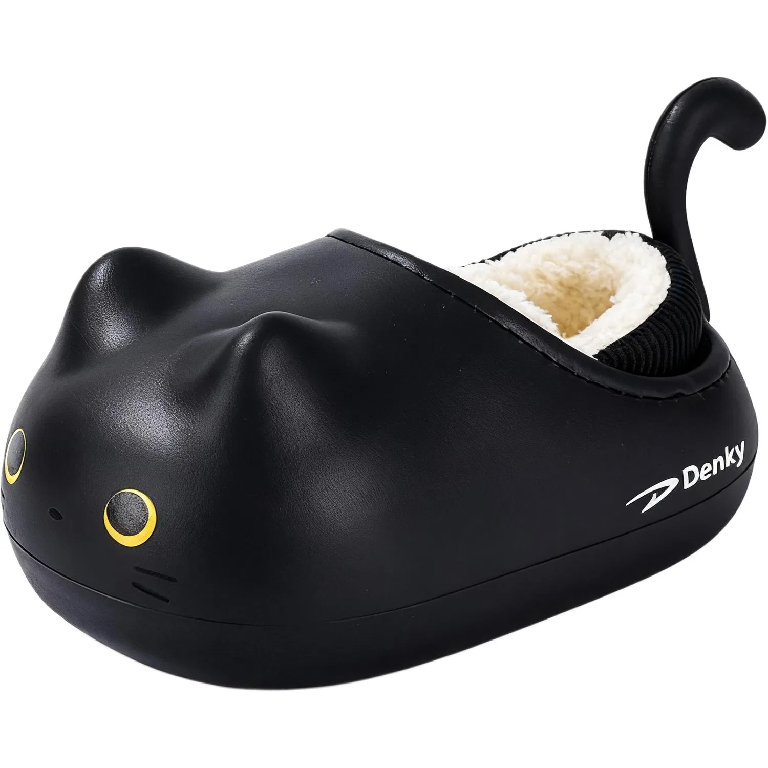 Детские уличные тапочки с принтом кота, модель Cute Pet Design, DEERWAY, Black Plush