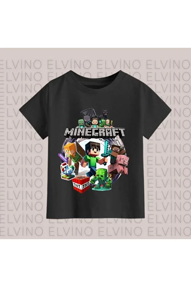 Детская футболка с принтом Elvino, Black3