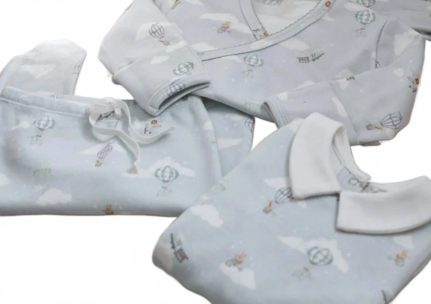 Детский комбинезон с двойным воротником и принтом Up & Away Elegant Baby, синий — фото 4
